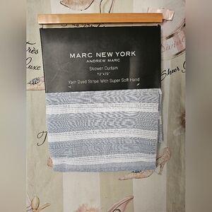 Marc New York Gray and White Shower Curtain
